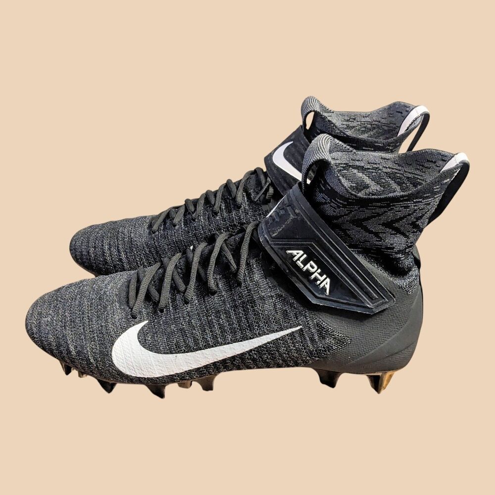 Nike Alpha Menace Elite 2 Black Football Cleats Men's 14 Wide Black BV3298-001
